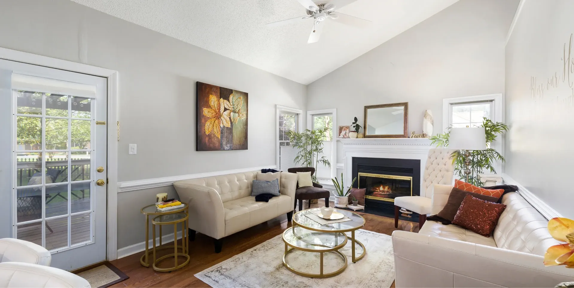 Finished painted living room